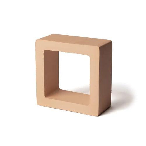 Full Tile Sample - Terra Form Cube Buff Earth Clay Tile - 6" x 6" x 2 3/4" Unglazed