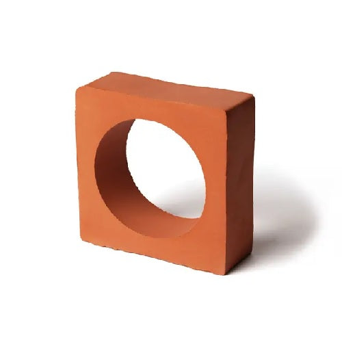 Full Tile Sample - Terra Form Portal Red Earth  Clay Tile - 6" x 6" x 2" Unglazed