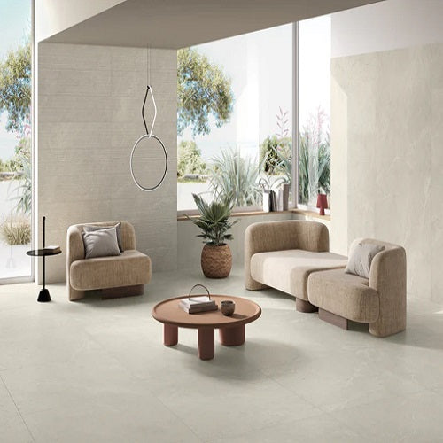 Terramor Groove Bianco Porcelain Tile - Matte