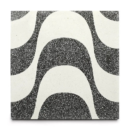Full Tile Sample - Terrazzo Bossa  Ash White Cement Tile - 12" x 12" x 5/8" Matte