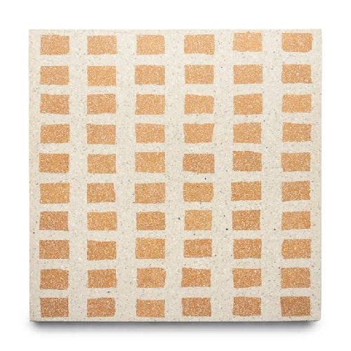 Full Tile Sample - Terrazzo Constellation Bone Ginger Cement Tile - 24" x 24" x 5/8" Matte