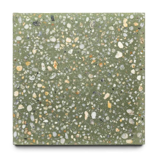 Full Tile Sample - Terrazzo Desert Oasis Cement Tile - 12" x 12" x 5/8" Matte