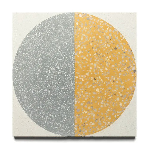 Full Tile Sample - Terrazzo Highball Cadmium Cement Tile - 12" x 12" x 5/8" Matte