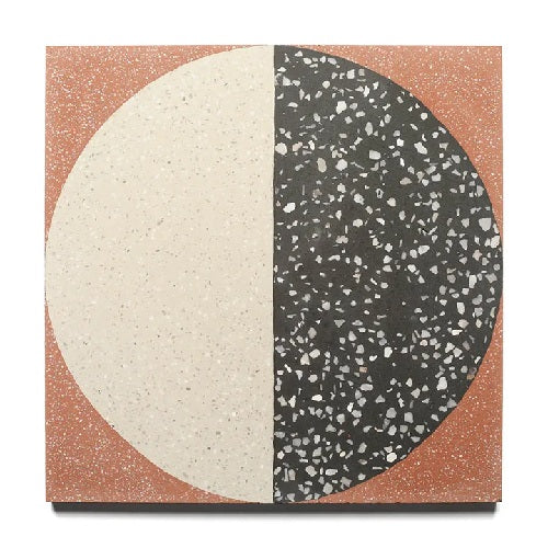 Full Tile Sample - Terrazzo Higball Rust Cement Tile - 12" x 12" x 5/8" Matte