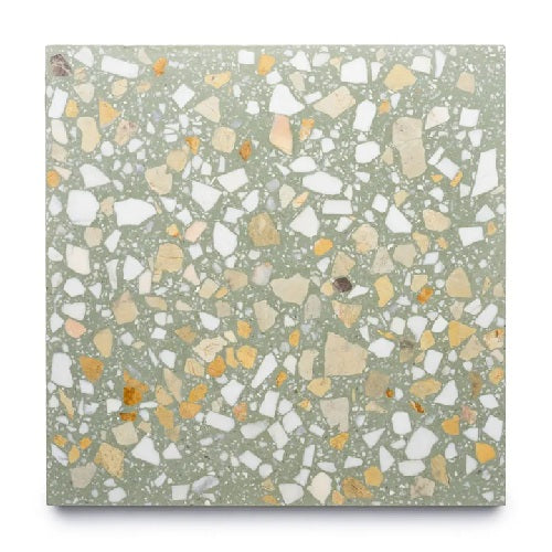 Full Tile Sample - Terrazzo Salt Bush Cement Tile - 12" x 12" x 5/8" Matte