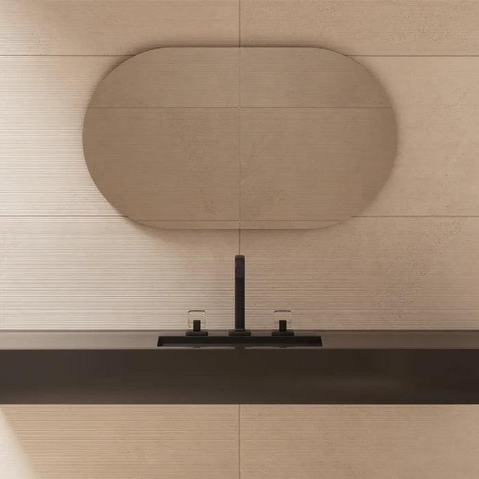 Thaddeus Creme Cannatte Deco Porcelain Tile - Matte