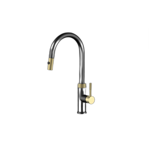 Thames Stainless Steel Black Brushed Gold Kitchen Faucet Black Brushed Gold 1