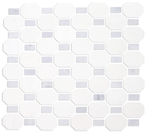 Metro Blend Natural Stone Thassos Blue Dot MLXMETR Mosaic Honed 1