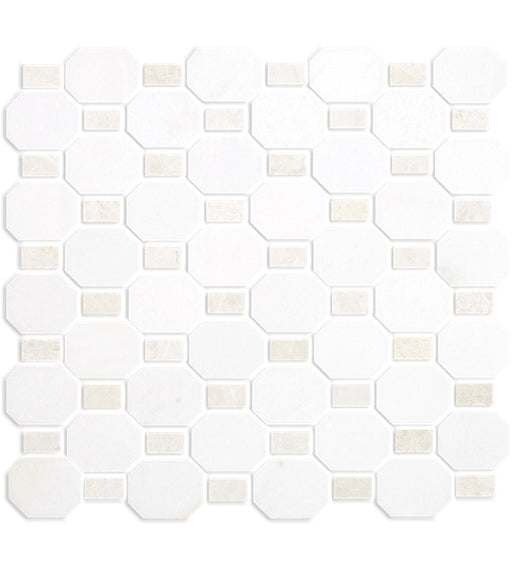 Metro Blend Natural Stone Thassos Nova Dot MLXMETR Mosaic Honed 1