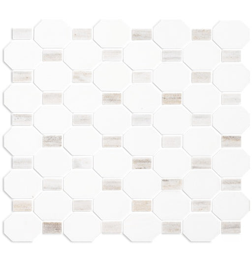 Metro Blend Natural Stone Thassos Skyline Dot MLXMETR Mosaic Honed 1