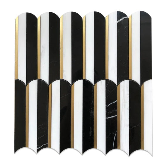 Thassos / Nero Marquina / Brass Marble & Brass Polished 1