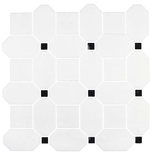 Thatch Natural Stone Nero Small Dot Mosaic Honed 1