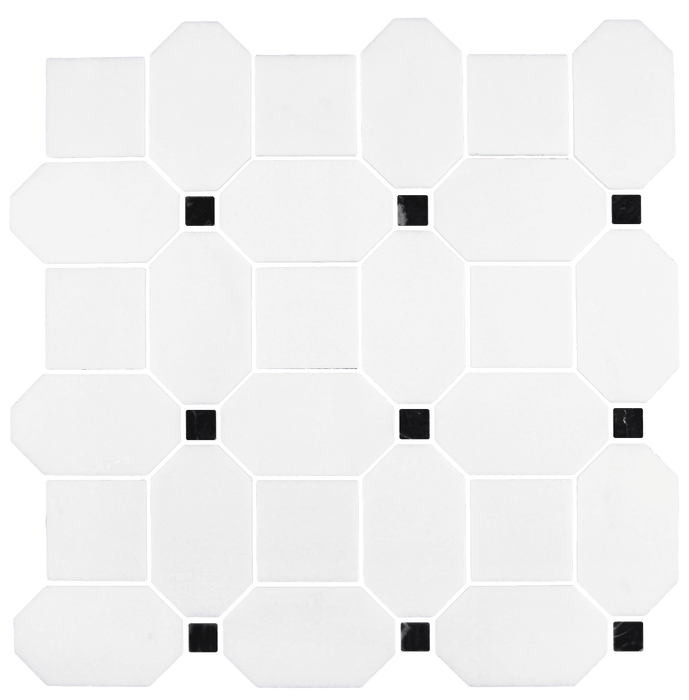 Thatch Natural Stone Nero Small Dot Mosaic Honed 1