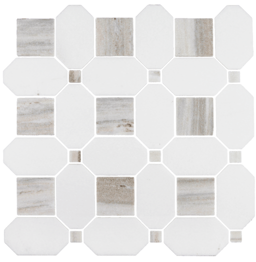 Thatch Natural Stone Skyline Large Dot Mosaic Honed 1
