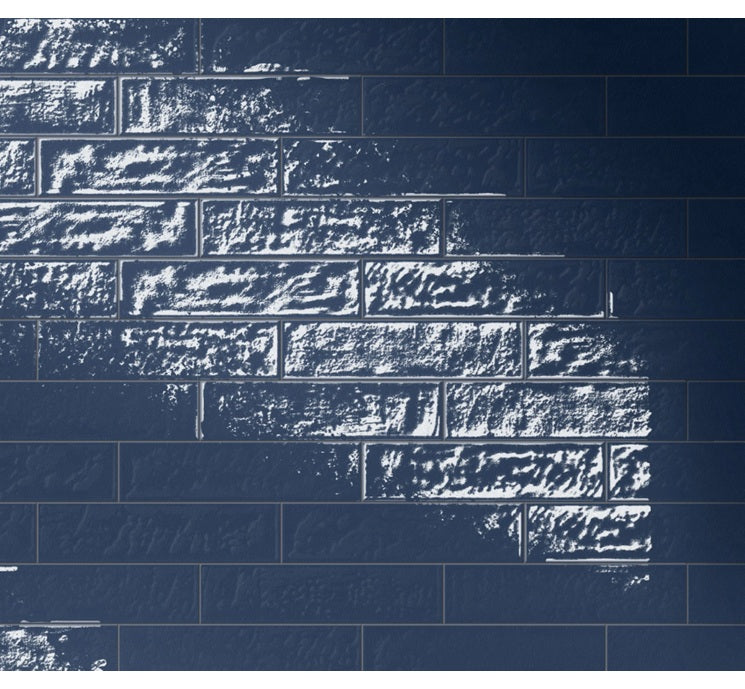 Playful Porcelain Navy Tile Glossy 2