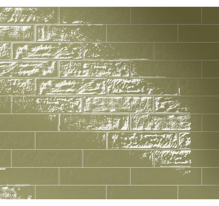 Playful Porcelain Olive Tile Glossy 2