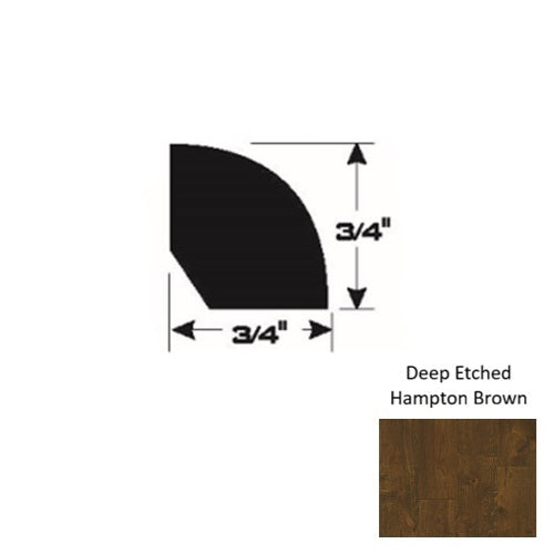 Gold Wood Deep Etched Hampton Brown Quarter Round Urethane & Aluminum Oxide 1