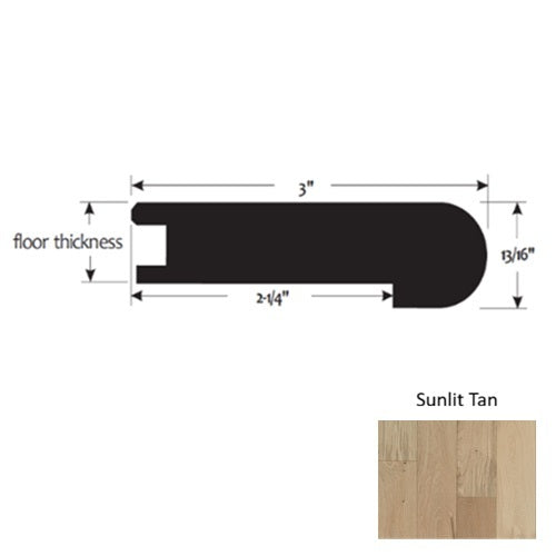 Silver Wood Sunlit Tan Flush Stair Nose Urethane & Aluminum Oxide 1