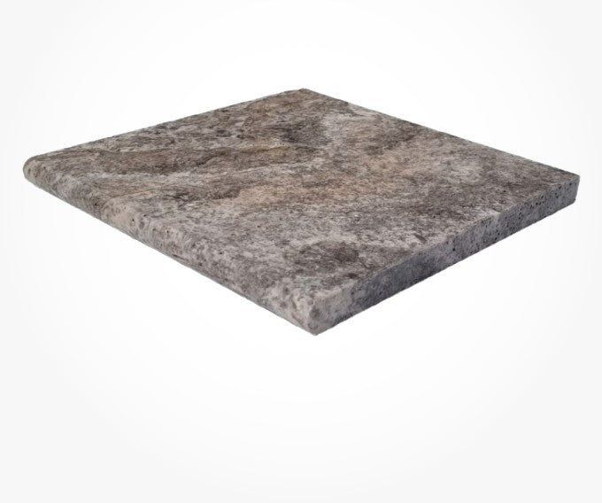 Titanium Cross Cut Travertine Bullnose Pool Coping - Tumbled 1