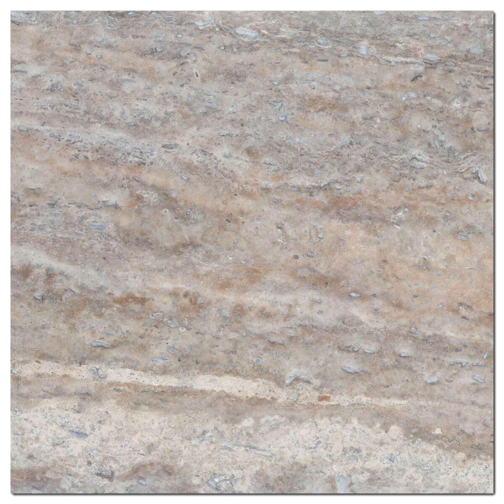 Titanium Honed Travertine Tile - 12" x 12" x 3/8"