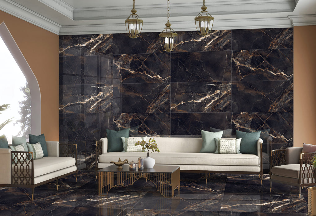 Titanium Onyx Porcelain Black Tile High Gloss 2