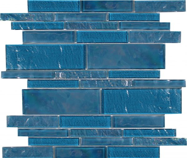 Aquatica Treasure Topazstone Glass Mosaic - Random Linear