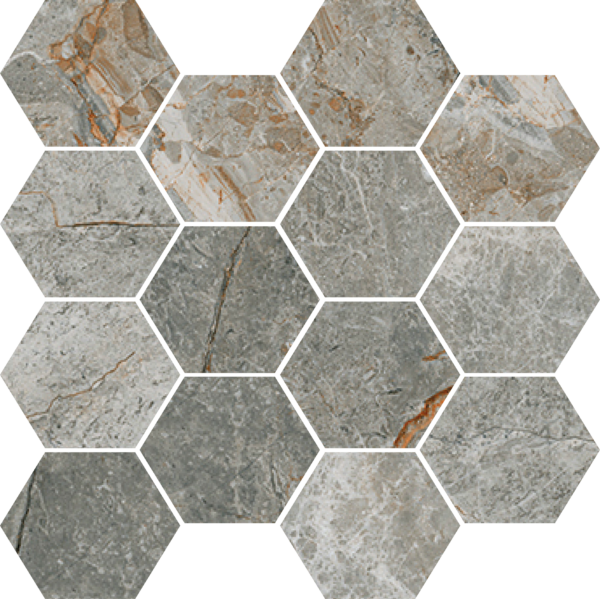 Happy Floors Toscana Gris Natural Porcelain Mosaic | Lowest Price ...