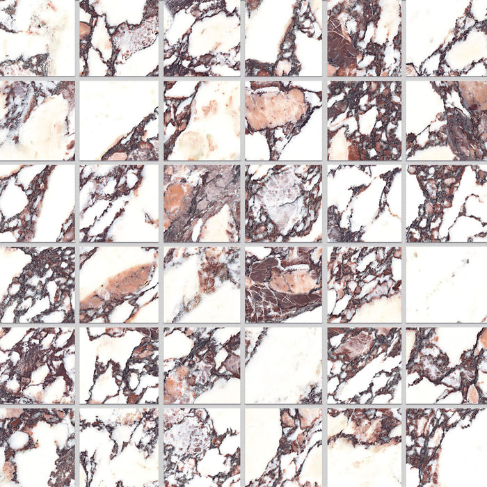 Full Sheet Sample - Touche Rubis Porcelain Mosaic - 12" x 12" x 9 MM Matte
