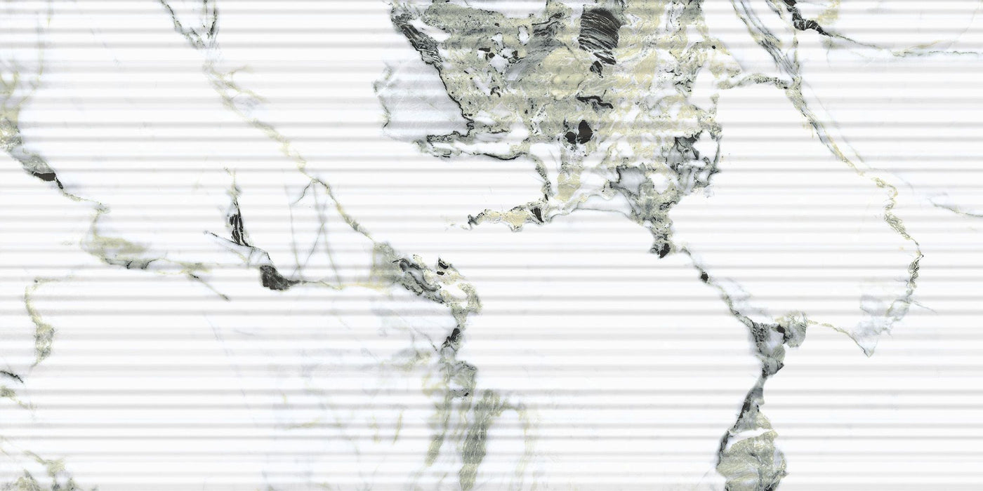 Full Tile Sample - Touche Jade Plisse 3D Deco Porcelain Tile - 24" x 48" x 9 MM Matte