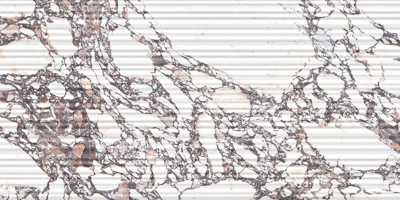 Full Tile Sample - Touche Rubis Plisse 3D Deco Porcelain Tile - 24" x 48" x 9 MM Matte