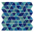 Full Sheet Sample - Aquatica Blend Stone Triangle Glass Mosaic - 11.75" x 11.75" x 6 MM Glossy