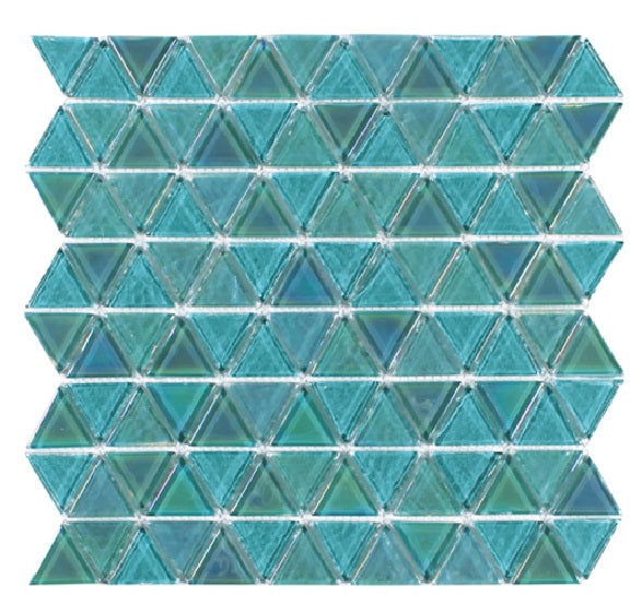 Triangle Glass Green Stone TASTRIA Mosaic Glossy 1