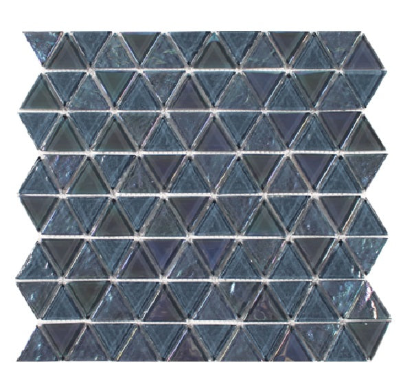 Full Sheet Sample - Aquatica Moon Stone Triangle Glass Mosaic - 11.75" x 11.75" x 6 MM Glossy