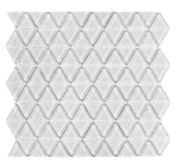 Triangle Glass White Stone TASTRIA Mosaic Glossy 1