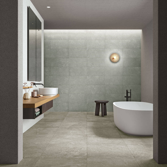 Trust Grey Honed Porcelain Tile - 12" x 24"