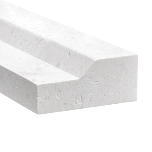 Tuscan White Honed Limestone Liner - 3/4" x 12" Modern Liner