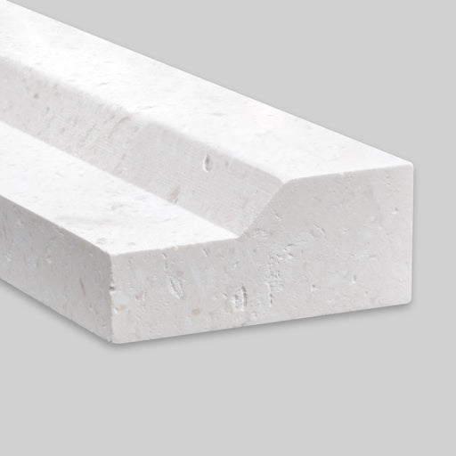Tuscan White Honed Limestone Liner - 3/4" x 12" Modern Liner
