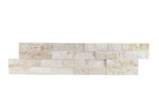 Tuscan White Natural Cleft Face, Gauged Back Limestone Ledgestone - 6" x 24"