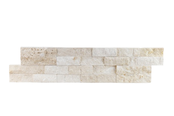 Tuscan White Natural Cleft Face, Gauged Back Limestone Ledgestone - 6" x 24"