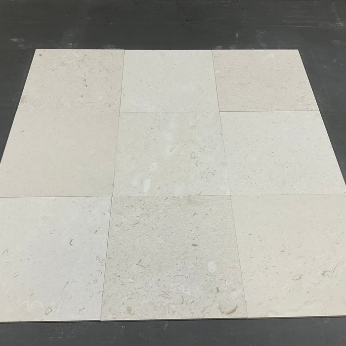 Tuscan White Limestone Tile - 12" x 12" x 3/8" Honed