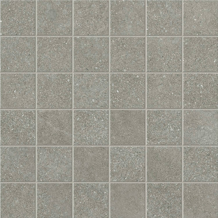 Full Sheet Sample - Tycoon Storm Grey Porcelain Mosaic - 12" x 12" x 8 MM Matte