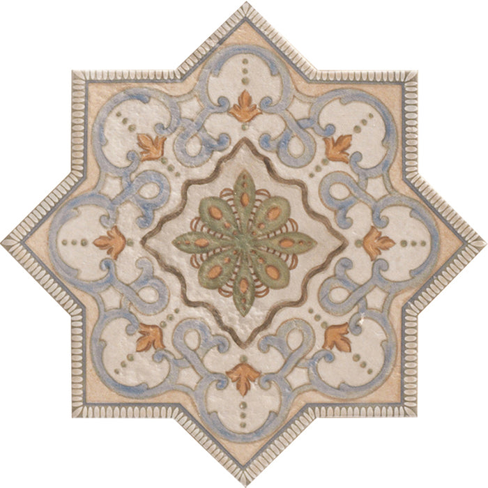 Umbria Deco B Porcelain Mosaic - Star