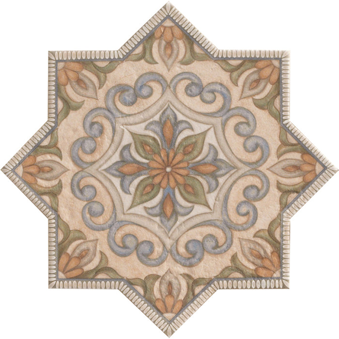 Umbria Deco C Porcelain Mosaic - Star