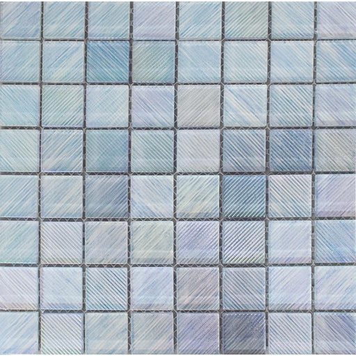 Full Sheet Sample - Aquatica Ultraviolet Sky Blue Glass Mosaic - 1.50" x 1.50" x 8 MM Glossy