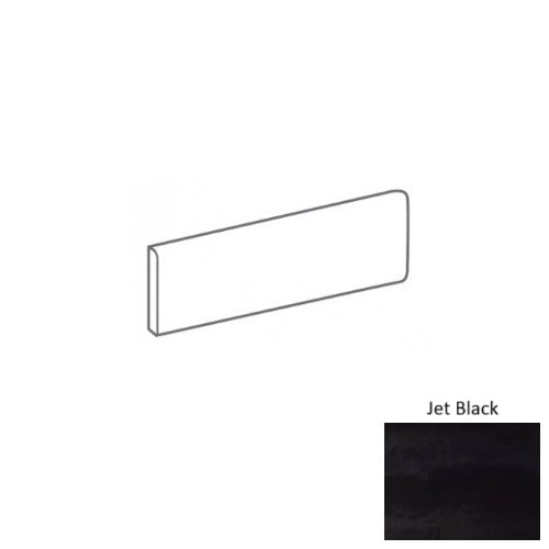Urban Living Jet Black Porcelain Floor & Wall Trim - 3" x 12" Bullnose
