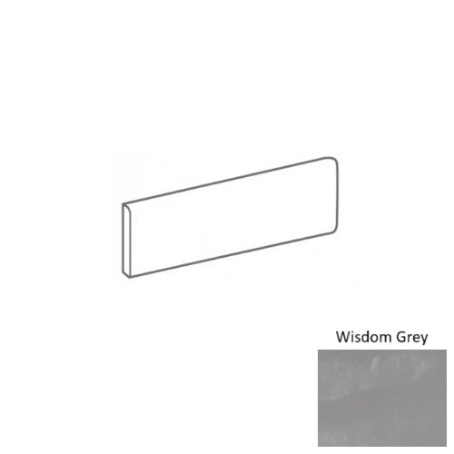 Urban Living Wisdom Grey Porcelain Floor & Wall Trim - 3" x 12" Bullnose
