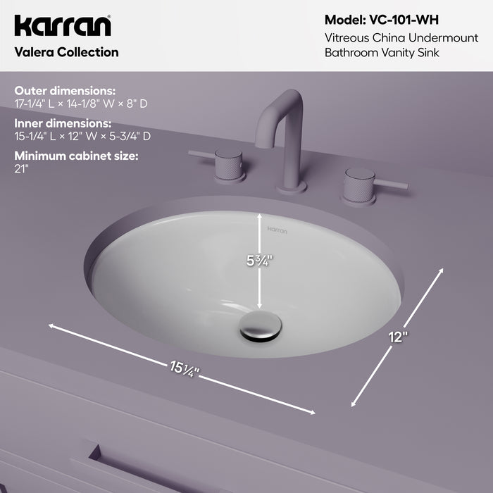 Vitreous China White Bathroom Sink 4