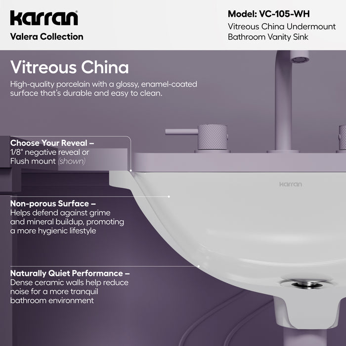 Vitreous China White Bathroom Sink 3