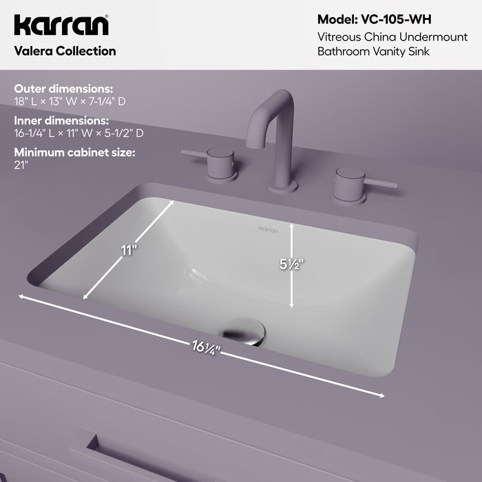 Vitreous China White Bathroom Sink 4