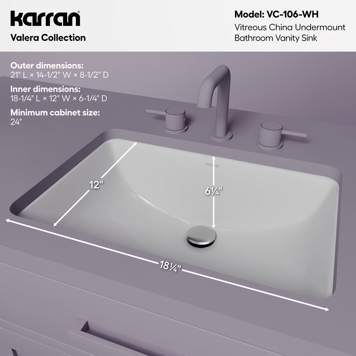 Vitreous China White Bathroom Sink 4